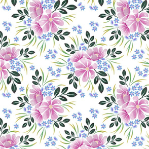 Pink and blue floral pattern