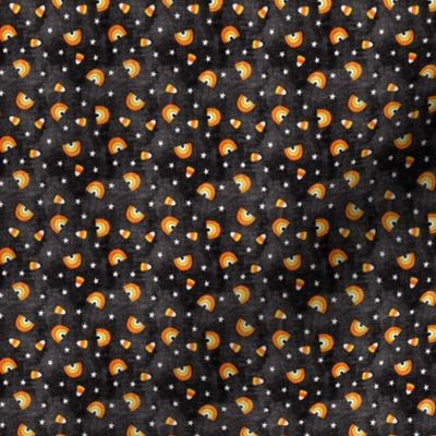 (micro scale) halloween rainbows and candy corn - stars and candy - black - LAD20BS