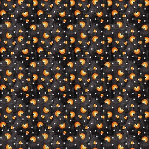 (micro scale) halloween rainbows and candy corn - stars and candy - black - LAD20BS