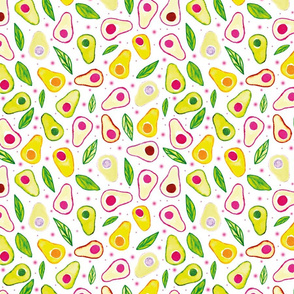 Avocado and pink dots