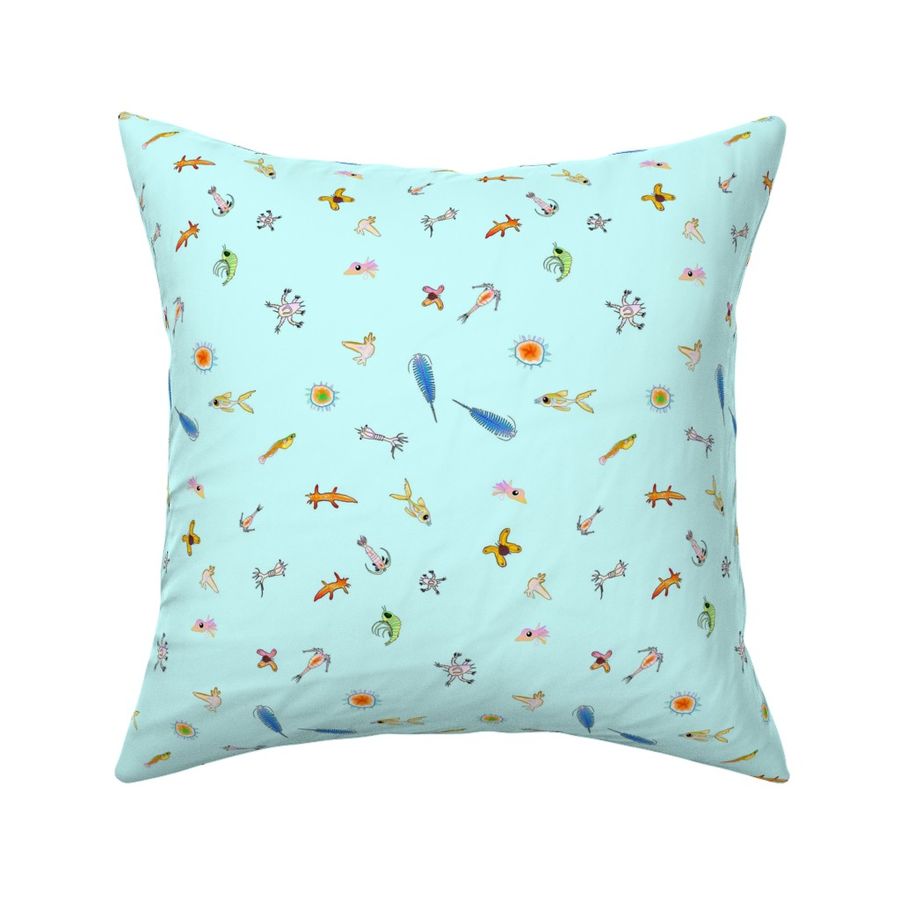 Deep Sea Plankton Pattern on light blue Fabric | Spoonflower