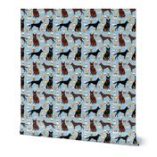 kelpie coffee fabric - blue