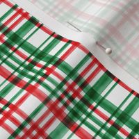 (small scale) Christmas watercolor plaid (bright) C20BS