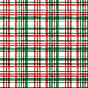 (small scale) Christmas watercolor plaid (bright) C20BS