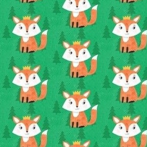 Little Fox Pattern - Green