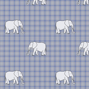 blue plaid elephants