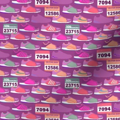 Running Shoes & Race Bibs - Magenta Small Scale