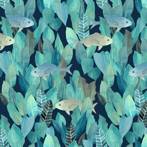 Forest of Fish {Aquamarine}