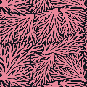 Coral Waves in Pink/Black