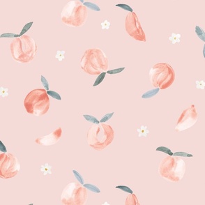 jumbo // painted Peaches on Pearl Pink tossed peaches by by Erin Kendal