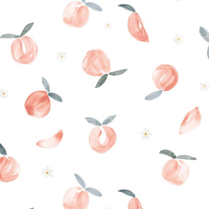 jumbo // painted Peaches on White by Erin Kendal