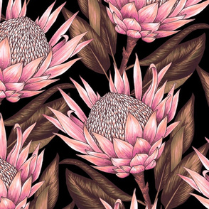 Protea Flowers XL - Black