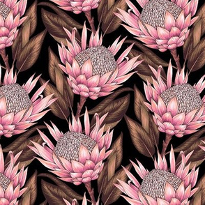 Protea Flowers S - Black