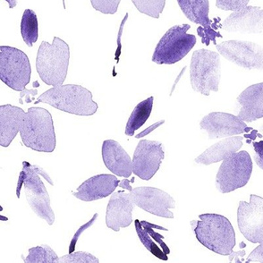 Orchid violet Bloom in Sardegna - large scale purple watercolor flowers for modern home decor bedding nursery dress - painted watercolour florals