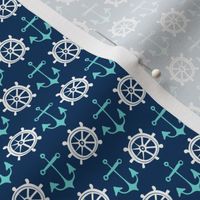 Anchors Away - Nautical Navy Blue Small Scale