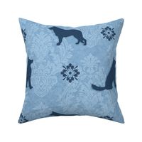 Shepherds damask blue