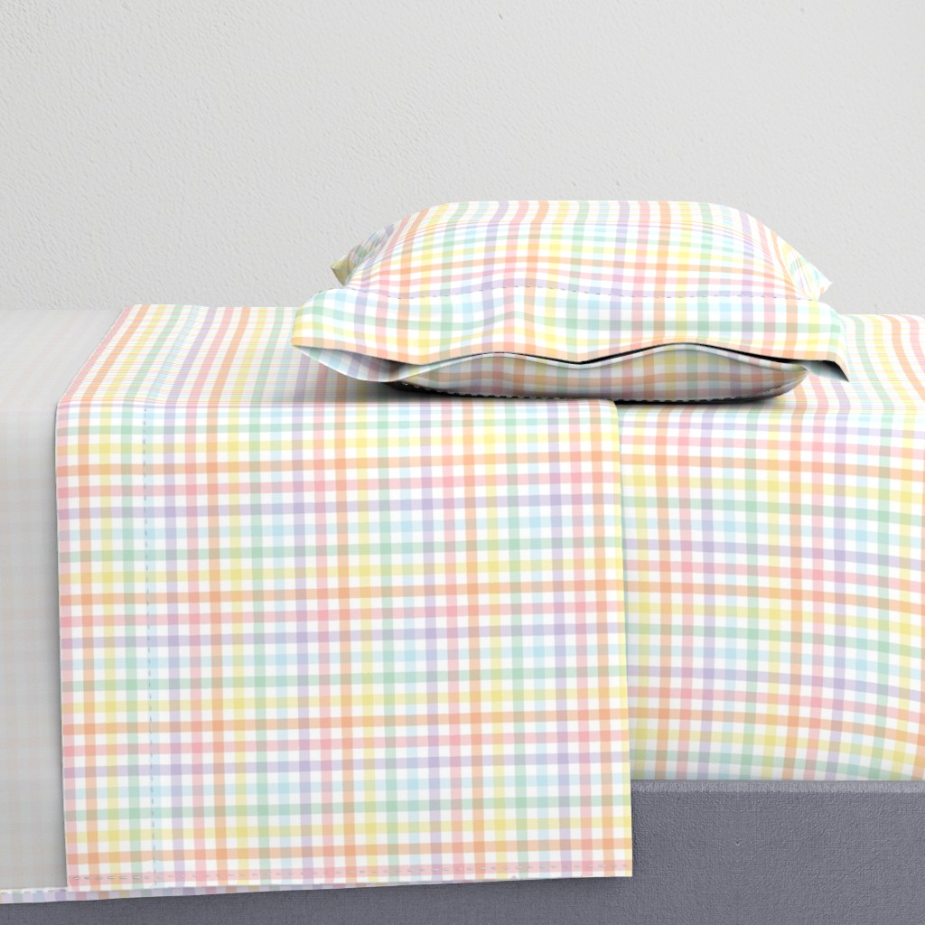 Pastel Rainbow Gingham - Small Scale