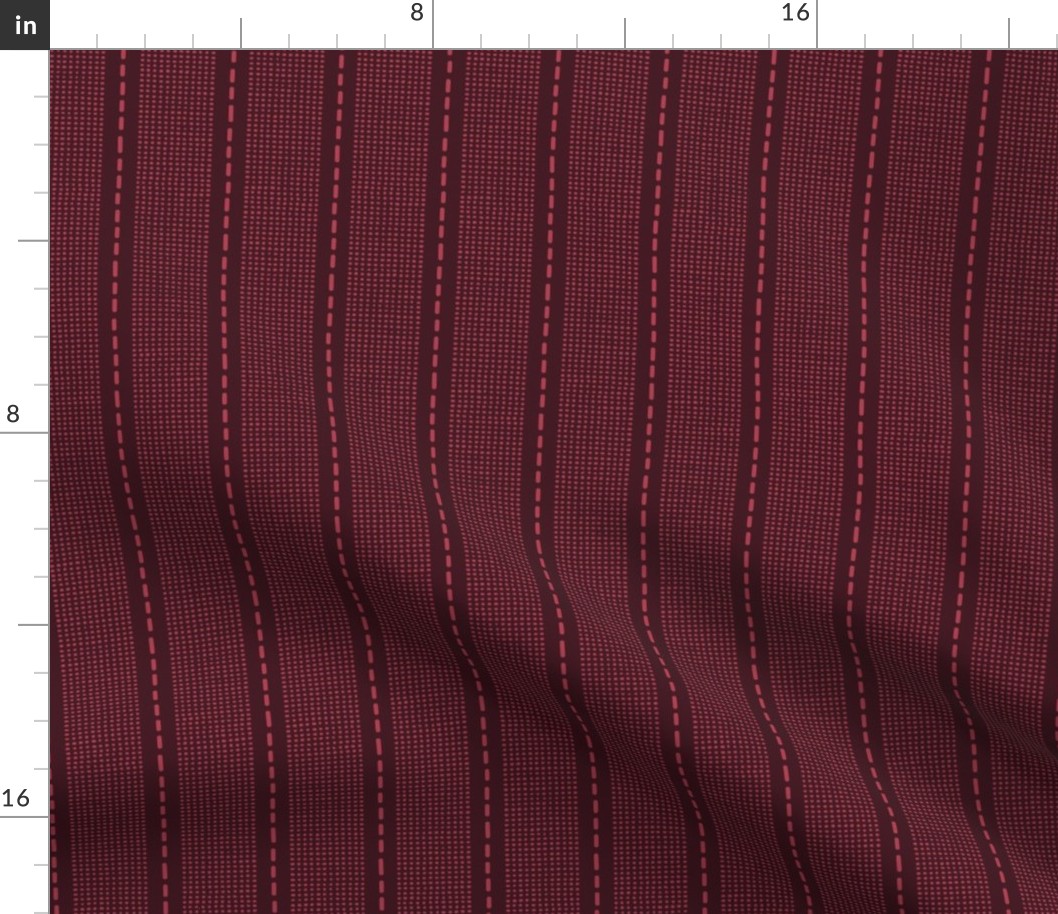 Burgundy Dash Stripe