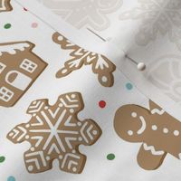 Gingerbread Cookies - White, Large Scale