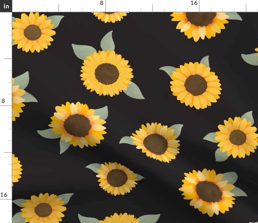 Large Sunflowers (Black) - Sunflower Fields Collection