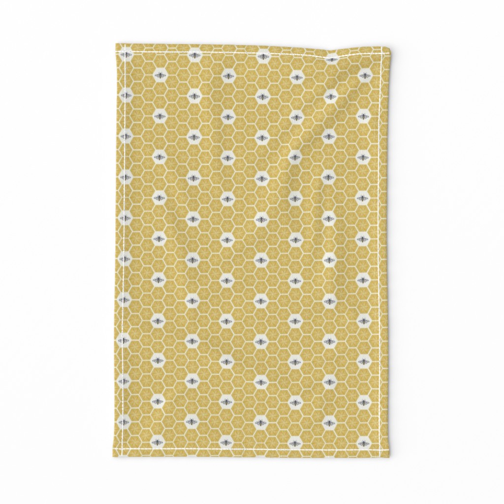 Bees Stitched Honeycomb - Small - Gold