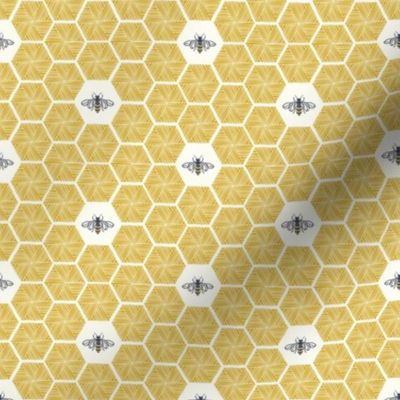 Bees Stitched Honeycomb - Small - Gold