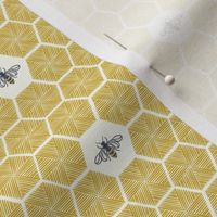 Bees Stitched Honeycomb - Small - Gold