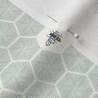 Bees Stitched Honeycomb - Medium - Light Blue - 