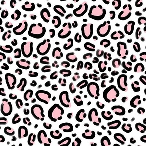 leopard print fabric - pink and black