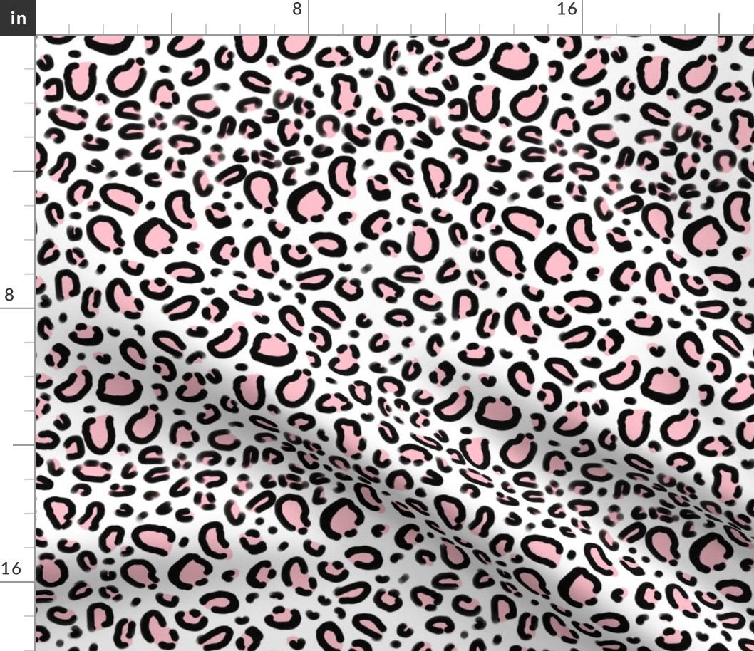 leopard print fabric - pink and black