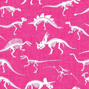 dinosaur bones // hot pink linen
