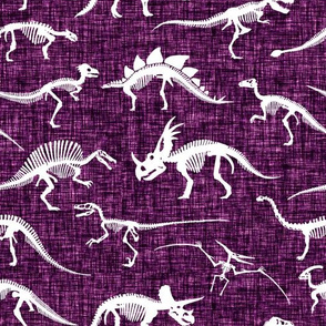 dinosaur bones // black purple linen