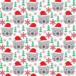 small christmas wombats snowflakes and trees
