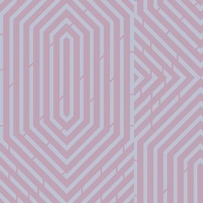 Labyrinth Geometric in Rose Quartz & Dove Gray