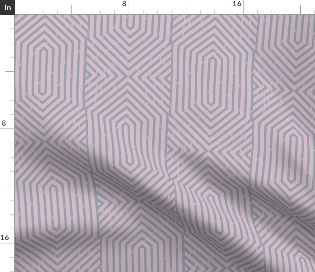 Labyrinth Geometric in Mauve & Gray