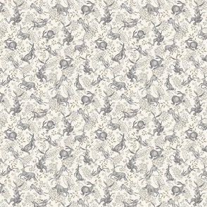 Rabbit Hare Paisley - light neutral colors - small -
