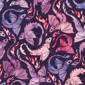 Dragon fire dark pink & purple