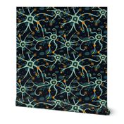 neural network black and light green | large