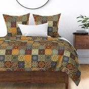 Golden Charm: Patchwork Cheater Quilt  