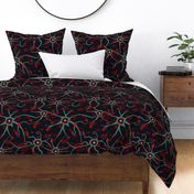 neural network dark red and teal | large