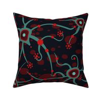 neural network dark red and teal | large