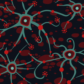 neural network dark red and teal | large