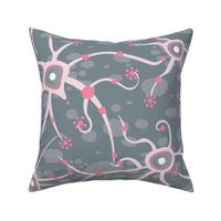 neural network gray and pink | large