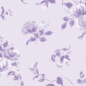 Canton Rose bouquet, purple tonal, medium scale