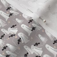 Extra Tiny Sweet Ghosts and Bats - on Gray
