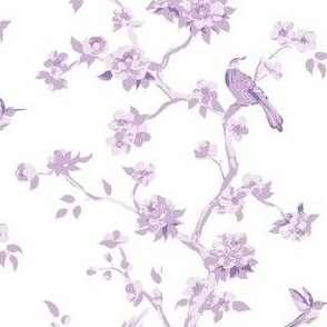 Betsy chinoiserie trees, purple and white, small scale