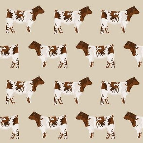 shorthorn cattle fabric - tan