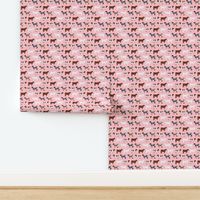 shorthorn cattle  fabric - pink