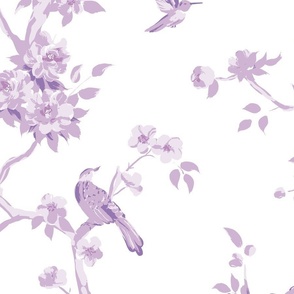 Betsy chinoiserie trees, purple and white, large scale