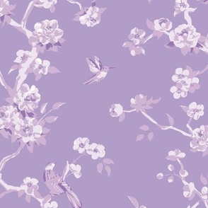 Betsy chinoiserie trees, purple, medium scale